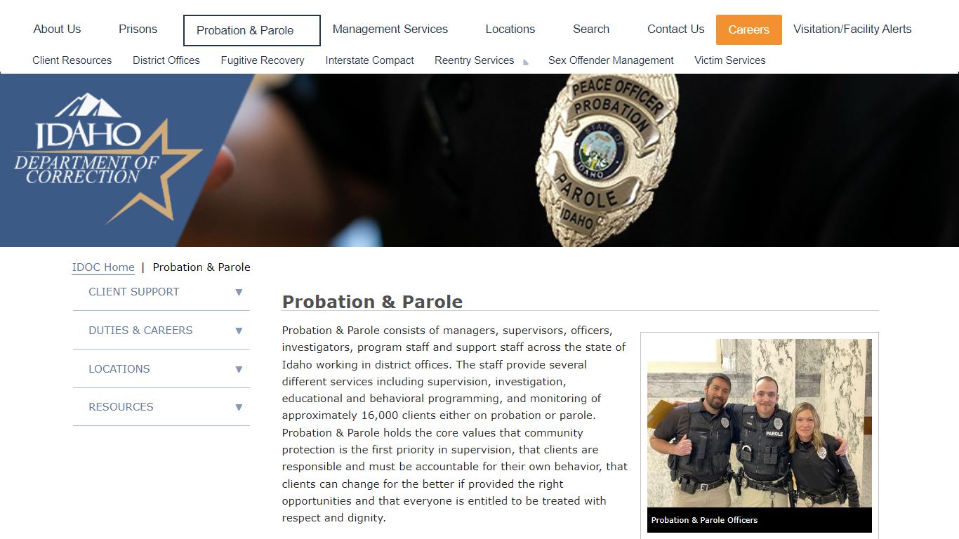 Probation & Parole | Idaho Department of Correction